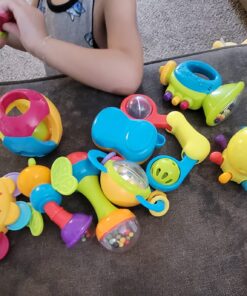 iPlay, iLearn 10pcs Baby Rattles Toys Set, Infant Grab N Shake Rattle, Sensory Teether, Development Learning Music Toy, Newborn First Birthday Gifts for 0 1 2 3 4 5 6 7 8 9 10 12 Month Babies Boy Girl 10 Pieces Set 42 71yJ8dLyD2L