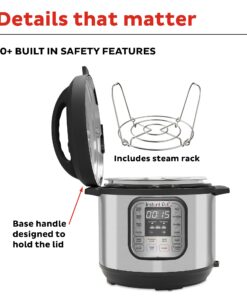 Instant Pot Duo 7-in-1 Electric Pressure Cooker, Slow Cooker, Rice Cooker, Steamer, Sauté, Yogurt Maker, Warmer & Sterilizer, Includes App With Over 800 Recipes, Stainless Steel, 6 Quart 6QT 52 71yJvaqcDLL