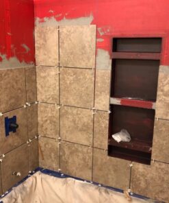 Tile Redi USA RN1620DU Niche Double Recessed Shower Shelf, Two Shelves, 20" H X 16" W, Black 2 Shelves 33 71yKJcnBkcL