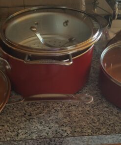 BulbHead Red Copper 10 PC Copper-Infused Ceramic Non-Stick Cookware Set 33 71yKYn2wJBL