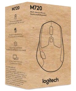 Logitech M720 Triathlon Multi-Device Wireless Mouse, Bluetooth, USB Unifying Receiver, 1000 DPI, 8 Buttons, 2-Year Battery, Compatible with Laptop, PC, Mac, iPadOS - Black 41 71yL8MrmwLL