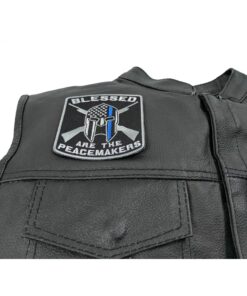 Blessed are The Peacemakers Thin Blue Line Patch - 3.5x3.75 inch Embroidered Iron on Patch Law Enforcement 9 71yM7C OhL