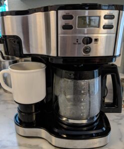 Hamilton Beach 2-Way 12 Cup Programmable Drip Coffee Maker & Single Serve Machine, Glass Carafe, Auto Pause and Pour, Black (49980R) 46 71yMNAWPt0L