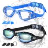 COOLOO Swim Goggles, 2 Pack Swimming Goggles for Men Women, Goggles Swimming Adult Youth Teen Kids, Anti Fog Pool Goggles A.black Yellow & Blue 13 71yMUMhtI7L