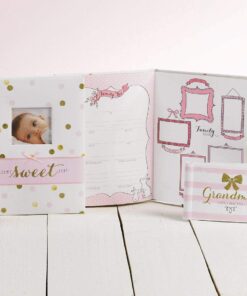 Carter's BP73-14075 Pink, White, and Gold Mini Baby Photo Album Brag Book, 60 Pages 10 71yMmQY H8L