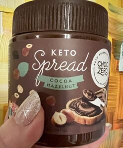 Vegan Cocoa Hazelnut Spread by ChocZero - Keto Friendly, Sugar Free Dessert and Keto Bread Topping - Low Carb Chocolate (1 jar, 12 oz) Dark Chocolate Hazelnut Spread 15 71yNMlkrixL