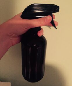 Empty Amber Glass Spray Bottle - Large 16 oz Refillable Container is Great for Essential Oils, Homemade Cleaning Products, Aromatherapy - Durable Black Trigger Sprayer w/ Mist and Stream Setting 41 71yNVsysh9L