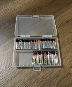 Foto&Tech AA AAA Battery Storage Box, Rechargeable Battery Storage Case Battery Holder Organizer Box Holds 46AA or 64AAA with Hinged Lid Charge Reminder Marking Non-Slip Bottom Sturdy Plastic Clear 18 71yO0hSzxGL 2