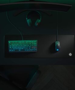 Alternative view of SteelSeries QcK Gaming Mouse Pad - XL Stitched Edge Cloth - Extra Durable - Sized to Cover Desks Classic Black Gaming Surface