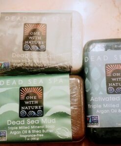 DEAD SEA MINERAL 7 oz SOAP VARIETY 3PK in BRANDED BOX. Dead Sea Salt contains Magnesium, Sulfur & 21 essential minerals. Shea Butter, Argan Oil, 100% Natural. All Skin Types, Acne, Eczema, Psoriasis 7 Ounce (Pack of 3) 13 71yQ1HPFhYL