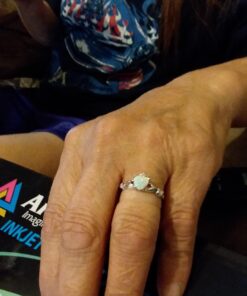 Oxford Diamond Co Sterling Silver Irish Claddagh Simulated Gemstone Promise Ring Available Lab Created White Opal 7 30 71yQZ6CcVL