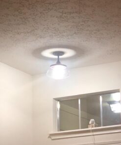 CLAXY Vintage Metal Glass Ceiling Light 1-Light Pendant Lighting Chandelier Oil-Rubbed Bronze 26 71yT6IjCCCL