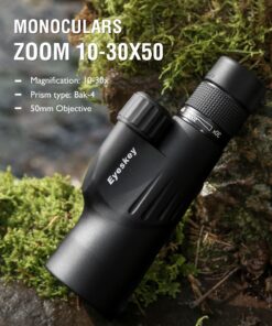 Eyeskey HD 10-30x50 High Powered Zoom Monocular Telescope - Waterproof and Fog-proof - Bright and Clear FMC Lens - Coated Bak-4 Prism - Single Hand Focus Scope for Concert, Traveling, Wildlife Scenery 14 71yTigDhy5L