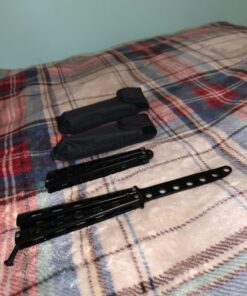 Moon Boat 2PCS Butterfly Knife Trainning Practice Comb Unsharpened Blade Black Silver 40 71yTmGP2WML