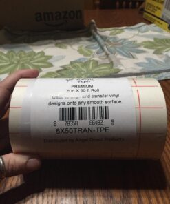 Angel Crafts Transfer Paper Tape: Craft Transfer Tape for Vinyl Application with Red Grid Lines - Self Adhesive Roll Compatible with Cricut, Silhouette Cameo - 6 Inch by 50 Feet 1 Pack White 40 71yUABn0sjL