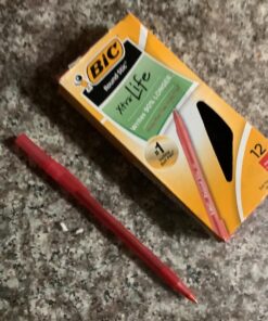 BIC Round Stic Xtra Life Ballpoint Pens, Medium Point (1.0mm), Red, 12-Count Pack, Stick Pens for Office Supplies (GSM11-RED) 12 Count (Pack of 1) Ballpoint Pen 26 71yUw5 C2cL