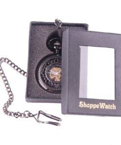 ShoppeWatch Skeleton Mechanical Pocket Watch Wind Up with Chain Mens Steampunk Pocketwatch Reloj de Bolsillo PW33 10 71yVVnvwXL