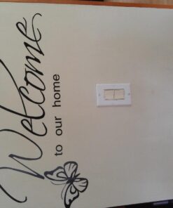 LovingIn XQ1 Butterfly Pattern Welcome to Our Home Quotes Saying Vinyl Wall Sticker, 71X21cm 20 71yVXTfZj9L