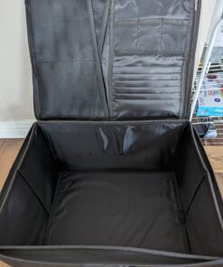 EXLIFBAG File Organizer, Fireproof File Box with Lids, Important Document Organizer Box with Lock, Portable File Folder Organizer with Handle Black 1 Layer 96 71yViktaA2L