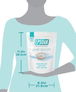 Epsoak Epsom Salt 5 lb Resealable Bulk Bag, Magnesium Sulfate USP. Unscented, Made in The USA, Cruelty-Free Certified 5 Pound (Pack of 1) 20 71yVxZ3Wj7L