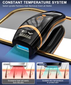Laser Hair Removal, IPL Hair Removal Permanent for Women and Men, Hair Removal Device 999999 Flashes at-Home for Facial Legs Arms Whole Body Treatment AMZ-Black 25 71yW3sxgmL