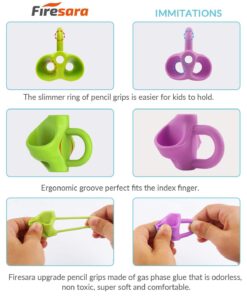 Alternative view of Firesara Pencil Grips, Original Breakthrough Assorted Writing Aid Grip Trainer Posture Correction Finger Grip for Kids Preschoolers Children Adults Special Needs for Lefties or Righties(4PCS) Blue