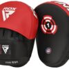 RDX Boxing Pads Focus Mitts, Maya Hide Leather Curved Hook and Jab Target Hand Pads, Great for MMA, Kickboxing, Martial Arts, Muay Thai, Karate Training, Padded Punching, Coaching Strike Shield Red 2 71yWkIJSCJL