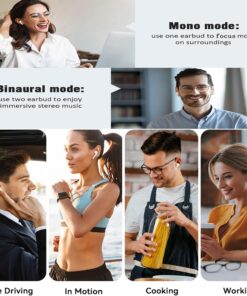 Wireless Earbuds, Bluetooth 5.3 Headphones Mini Wireless in Ear with ENC Noise Cancelling Mic, 30H with HiFi Stereo IP7 Waterproof Earphones Air Buds Pro Touch Control Smart Pop-up Auto Pairing White-Pro 14 71yWq8FVHOL