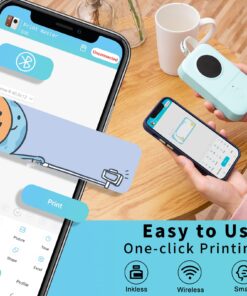 Phomemo D30 Label Maker Machine with Tape, Portable Bluetooth Printer, Small Smart Phone Handheld Sticker Mini Labeler Multiple Templates Font Icon Easy to Use Inkless Rechargeable F Office Home Green 37 71yWtkz5lxL
