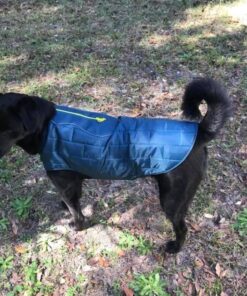 Kurgo Loft Dog Jacket, Reversible Dog Coat, Wear with Harness or Sweater, Water Resistant, Reflective, Winter Coat For Large Dogs (Ink Blue, L) Ink Blue/Seaglass 38 71yYXJ2WiYL