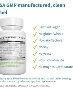 Super B-Complex – Methylated Sustained Release Clean Label B Complex With Methylfolate, Boosted B12 Methylcobalamin, Vegan, Lab Verified, 60 Small Tablets, by Igennus Unflavored 60 Count (Pack of 1) 25 71yYjwQwuYL