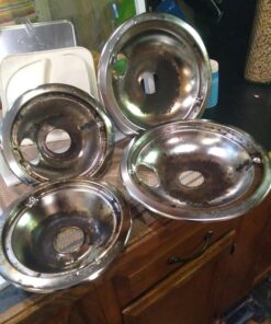 Range Kleen 11920-4X GE Drip Pans Containing 2 Units each 119A, 120A, Chrome 7 71yZBtZrMZL