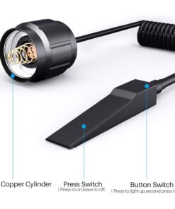 CISNO Quick Release 45¡ã Offset Mount 1000 Lumens L2 LED Tactical Flashlight Torch with Remote Pressure Switch (Flashlight W QR Mount) A-Black1 11 71yZsJ10 NL