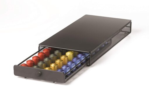 Nifty Small Nespresso Original Line Capsule Drawer – Black, 40 Capsule Pod Pack Holder, Non-Rolling Sliding Drawer, Under Coffee Pot Storage, Home Kitchen Counter Organizer Black Non-Rolling Sliding Drawer 40 Count (Pack of 1)