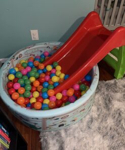 Amazon Basics BPA Free Crush-Proof Plastic Pit Ball with Storage Bag, Toddlers Kids 12+ Months, Pack of 400 Balls, 6 Bright Colors 39 71yaLkfWotL