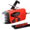 iRonsnow Solar Emergency Hand Crank Weather Radio, Portable Self Powered NOAA AM/FM Radios with SOS Alarm LED Flashlight 2000mAh Power Bank Smart Phone USB Charger for Camping (Red) 27 71yaXKyyNrL