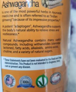 NUTRAHERBALS Ashwagandha Supplement Made with Premium Ashwaganda Root Powder 1200mg with Black Pepper Extract for Increased Absorption - 120 Vegi Capsules 30 71yatWvFG3L