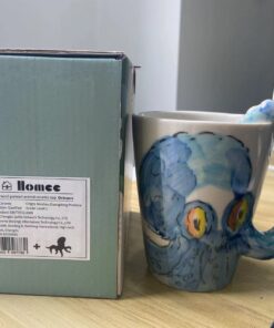 3D Coffee Mug, Handmade Hand Painted Creative Art Mug Ceramic Milk Cups Travel Mug Ocean Octopus Squid Style with Octopus Tentacles Beard Handle Christmas gift 23 71ybtCNcgL