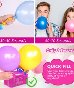 IDAODAN Electric Balloon Pump, Portable Electric Balloon Blower Machine Balloon Air Pump Dual Nozzle Rose Red 110V 600W Balloon Inflator for Party Decorations Pink/Blue 23 71ybvkw02RL