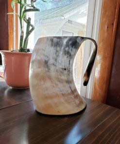 AleHorn Original Handcrafted Authentic Viking Drinking Horn Tankard for Beer Mead Ale - Genuine Medieval Inspired Stein Mug Food Safe Vessel with Handle (XXL - 30oz, Durable Resin Base) XXL - 30oz 36 71ybwdddAyL