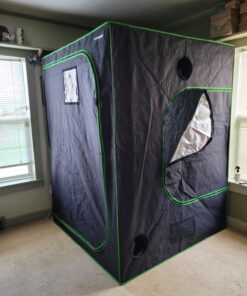 VIVOSUN S558 5x5 Grow Tent, 60"x60"x80" High Reflective Mylar with Observation Window and Floor Tray for Hydroponics Indoor Plant for VSF6450 60"x60"x80" Black 54 71ycbEQ TmL