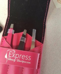 Express Beauty Boutique Tweezers 3pcs Set Pink Case Professional Quality Stainless Steel Precision Eyebrow Tweezer for Ingrown Hair Shaping Eyebrows. 34 71ycgdel9kL