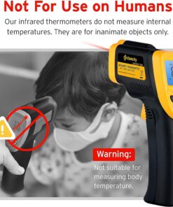 Etekcity Infrared Thermometer Temperature Gun for Cooking, -58°F to 1130°F, Digital Heat Gun for Meat Pizza Oven, Laser Tool for Indoor Outdoor Pool, Cooking, Candy, Griddle Hvac, Yellow 36 71yd WVM0L