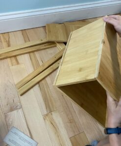 LASUAVY Bamboo Nightstands Set of 2 – Stackable Side Tables with Open Storage Compartment – Rustic Wood Bedside Tables for Bedroom, Living Room, Nursery – Modern and Versatile,Natural 1 50 71ydDmCjmdL