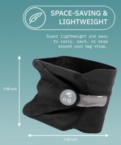 trtl Travel Pillow for Neck Support- Super Soft Neck Pillow with Shoulder Support and Cozy Cushioning Lightweight and Easy to Carry - Machine Washable - Black 27 71ydH9JvzML