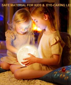 Ehobroc Moon Lamp 5.9 inch Moon Light Ball 3D Moon Lamp 3 Colors Moon Night Light, Touch&Remote Control LED Glowing Moon Globe Light, Christmas Gift for Kids Lover Children Parents Birthday Gifts 30 71yeW9qBtxL