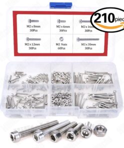 Hilitchi 420pcs M2 M3 Stainless Steel Hex Socket Head Cap Screws Nuts Assortment Kit with Box (304 Stainless Steel) 16 71yeYRUSFkL