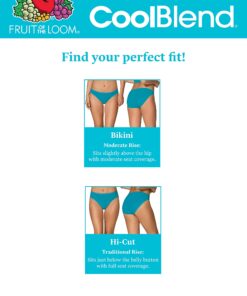 Fruit of the Loom Women's Breathable Underwear, Moisture Wicking Keeps You Cool & Comfortable, Available in Plus Size 8 Coolblend - Bikini - 4 Pack - Colors May Vary 10 71yekzg3XZL