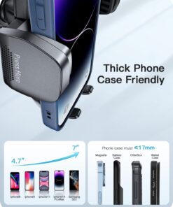 APPS2Car Phone Holder Car Windshield Cellphone Holder for Car with Powerful Suction Cup Anti-Shake Stabilizer Truck Phone Holder Mount for Car Dashboard/Window Compatible with Thick Case & Large Phone Black 22 71yezM t3IL