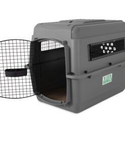 Petmate Sky Kennel Pet Carrier, 32 Inch, Gray, Made in USA 29.5"L x 19.8"W x 23.5"H 26 71yfKCoF1qL
